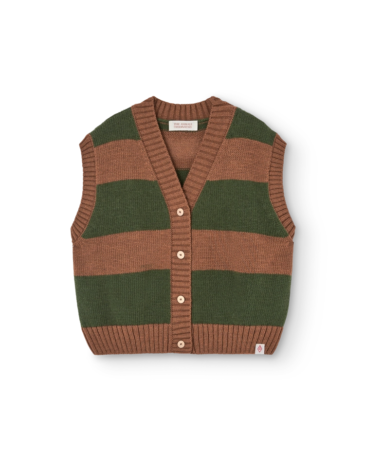 Stripes Brown Blobfish Cardigan Vest COVER