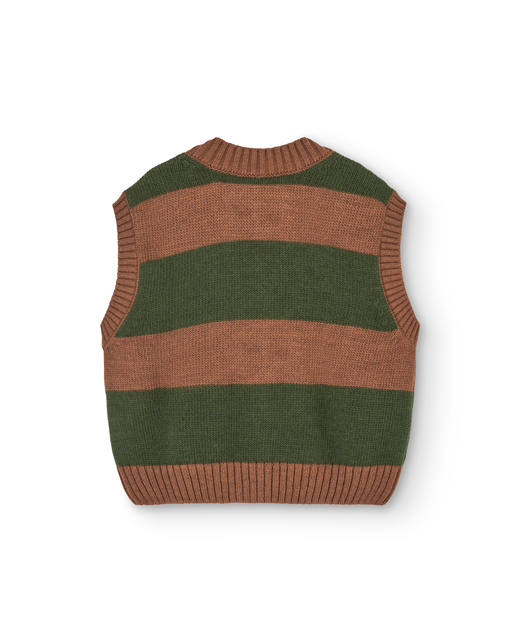 Stripes Brown Blobfish Cardigan Vest PRODUCT BACK
