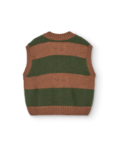 Stripes Brown Blobfish Cardigan Vest PRODUCT BACK