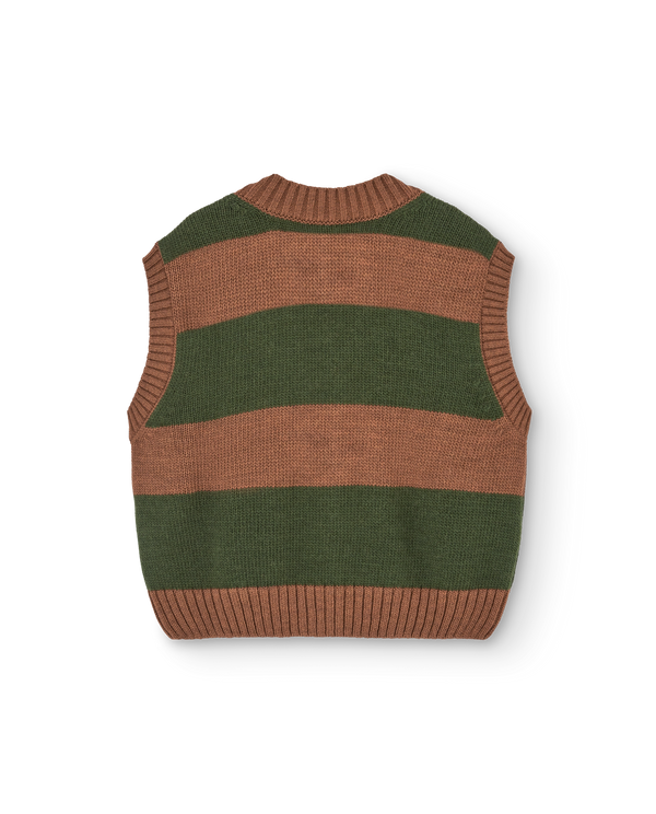 Stripes Brown Blobfish Cardigan Vest PRODUCT BACK