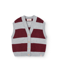 Stripes Grey Blobfish Cardigan Vest COVER