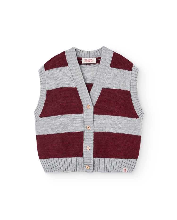 Stripes Grey Blobfish Cardigan Vest COVER