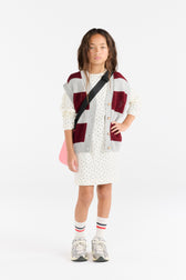 Stripes Grey Blobfish Cardigan Vest MODEL FRONT