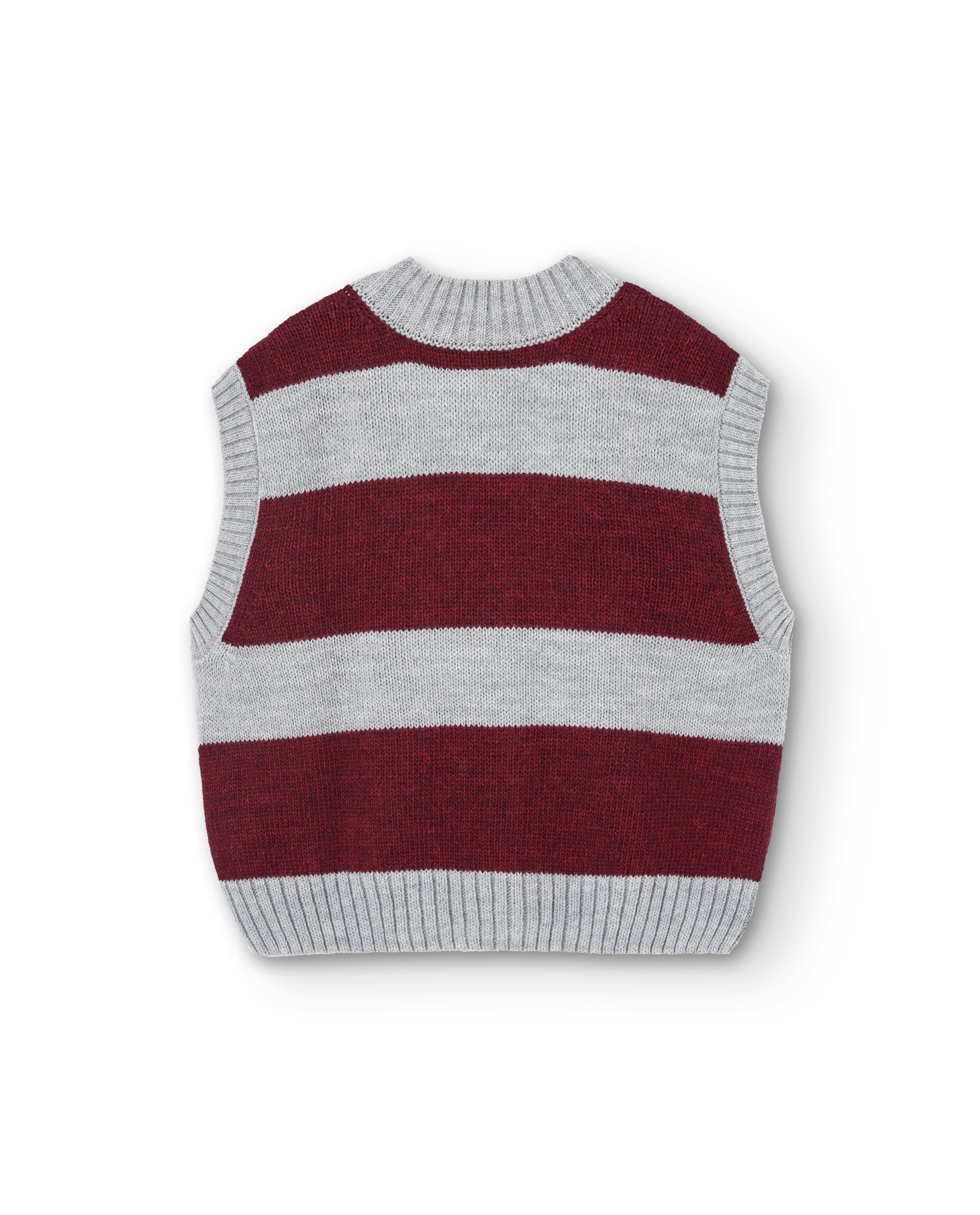 Stripes Grey Blobfish Cardigan Vest PRODUCT BACK