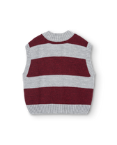 Stripes Grey Blobfish Cardigan Vest PRODUCT BACK