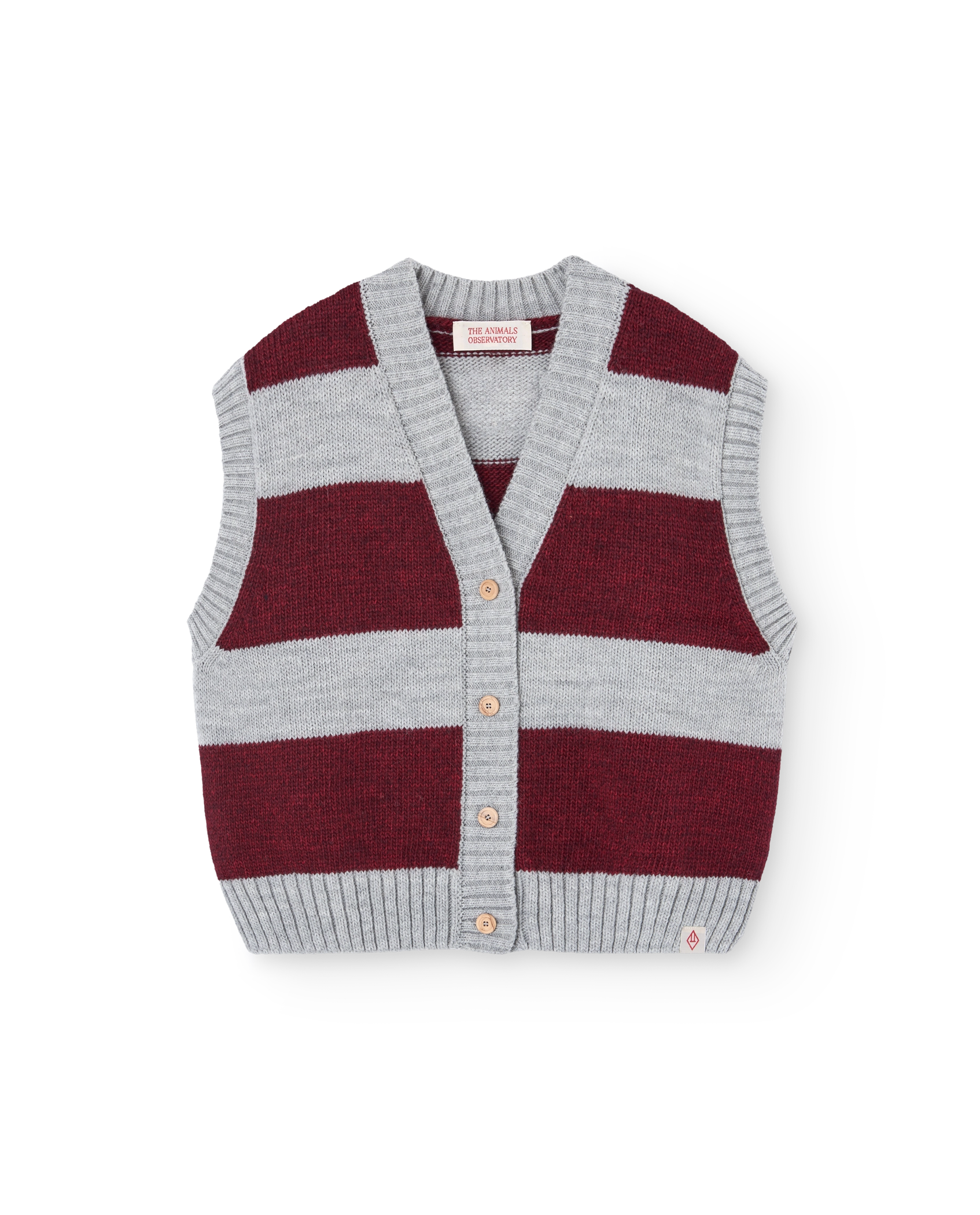 Stripes Grey Blobfish Cardigan Vest PRODUCT FRONT