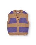 Stripes Beige Blobfish Cardigan Vest