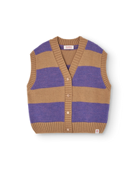 Stripes Beige Blobfish Cardigan Vest COVER