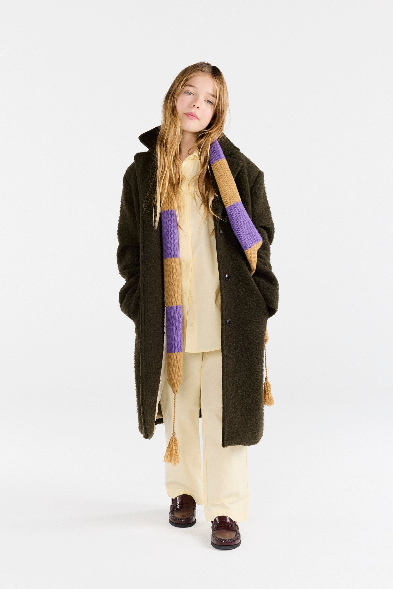 Beige Snake Scarf MODEL FRONT