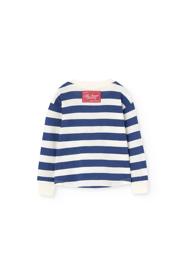 Stripes Navy Wapiti Long Sleeve T-Shirt PRODUCT BACK