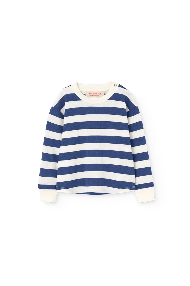 Stripes Navy Wapiti Long Sleeve T-Shirt PRODUCT FRONT