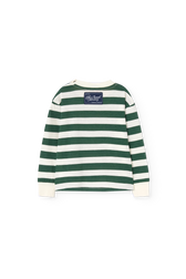 Stripes Green Wapiti Long Sleeve T-Shirt PRODUCT BACK