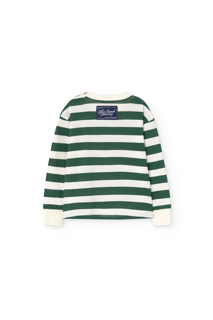 Stripes Green Wapiti Long Sleeve T-Shirt PRODUCT BACK