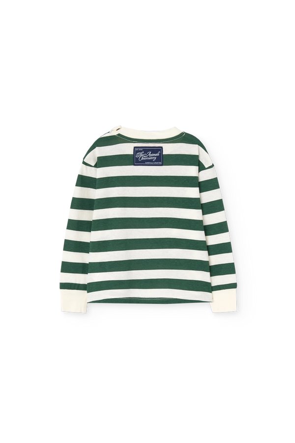 Stripes Green Wapiti Long Sleeve T-Shirt PRODUCT BACK