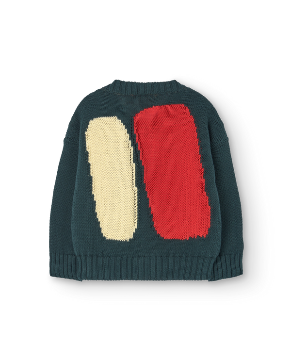 Deep Green Serval Cardigan PRODUCT BACK