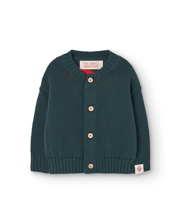 Deep Green Serval Cardigan PRODUCT FRONT