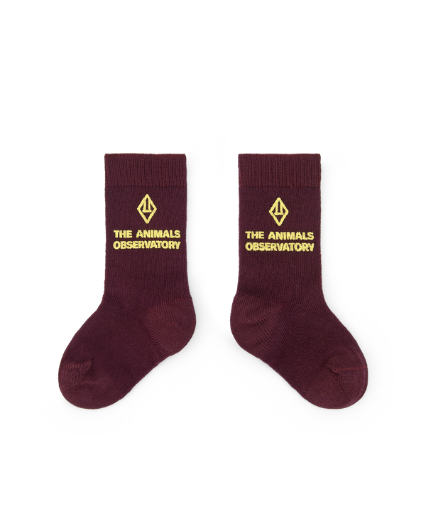 Maroon Avocet Socks PRODUCT FRONT