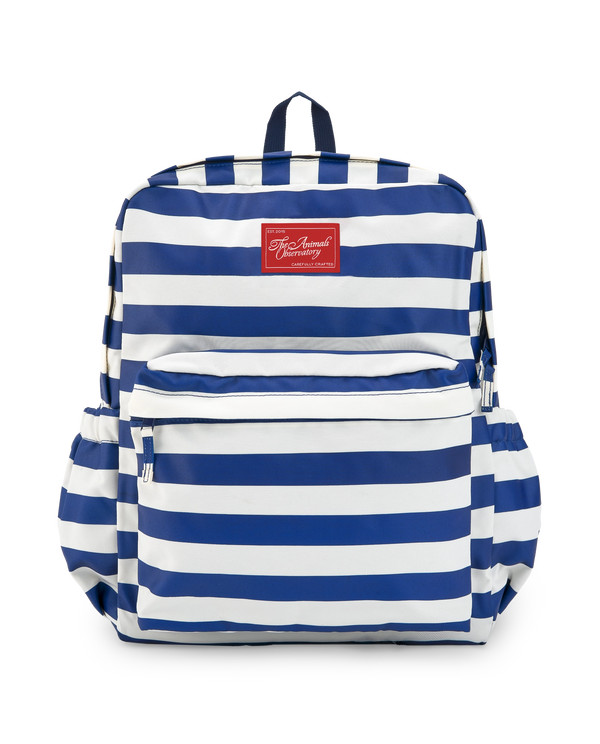Stripes Navy Addax Backpack PRODUCT FRONT