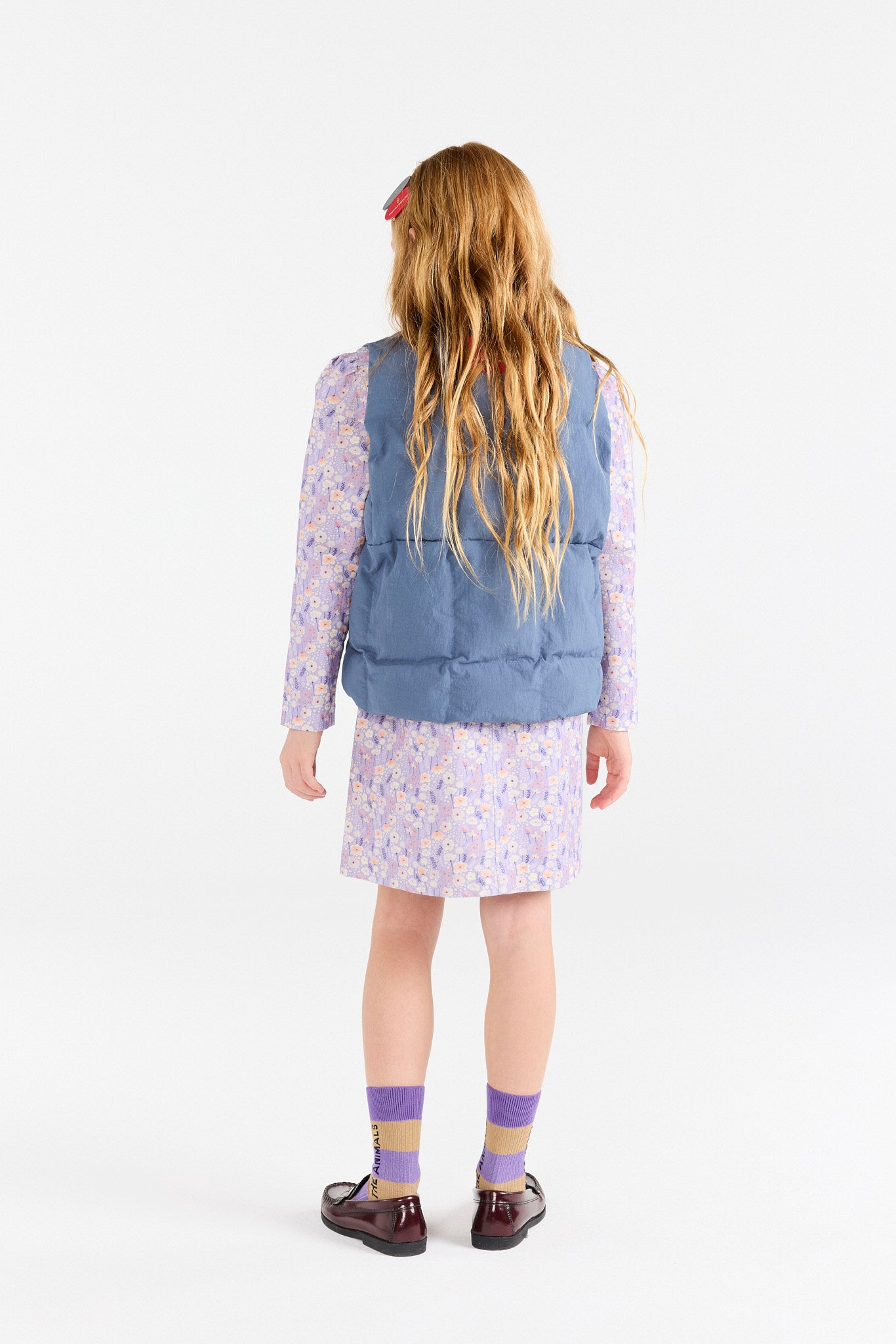 Purple Worm Socks MODEL BACK