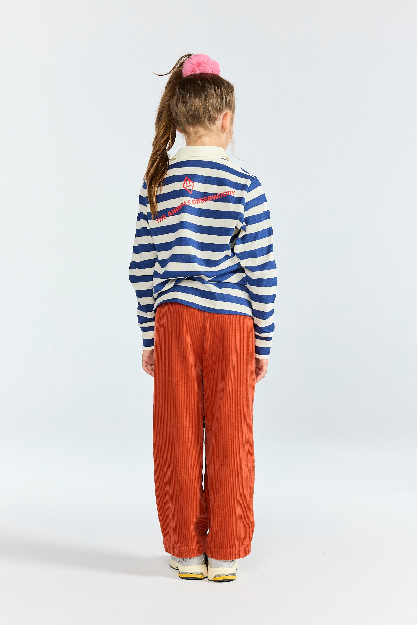 Stripes Navy Eel Polo Shirt MODEL BACK