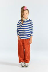 Stripes Navy Eel Polo Shirt MODEL FRONT