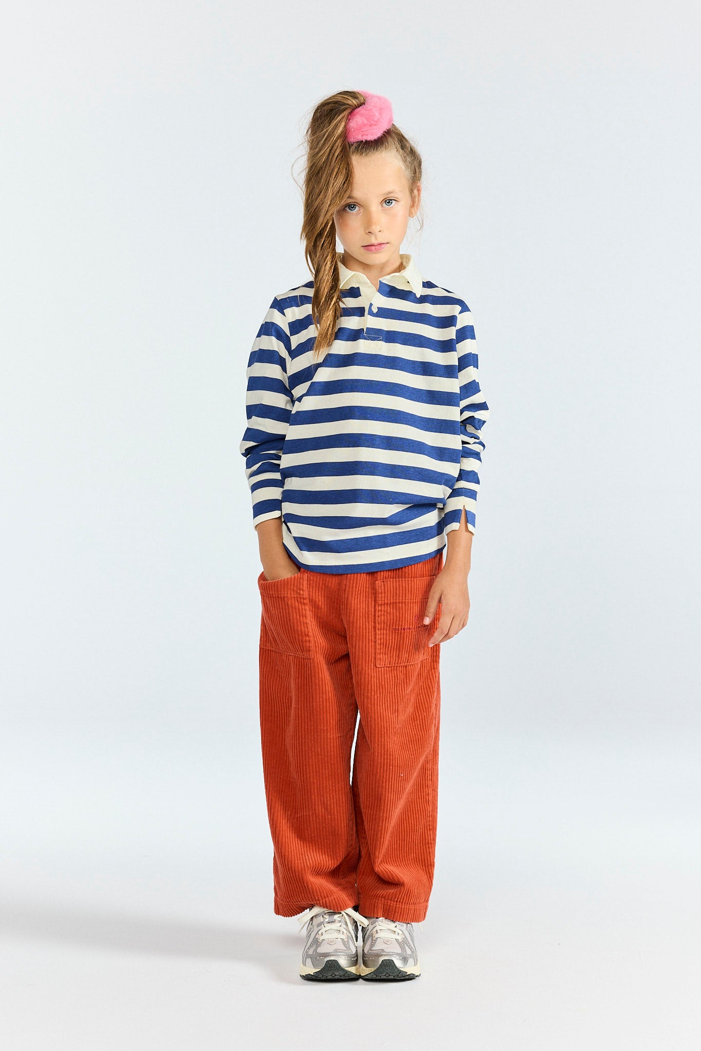 Stripes Navy Eel Polo Shirt MODEL FRONT