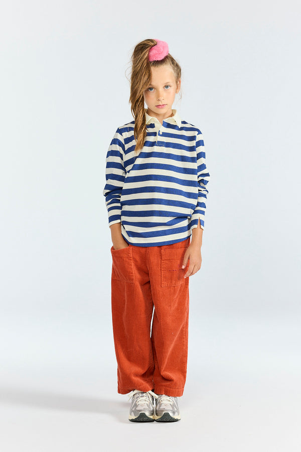 Stripes Navy Eel Polo Shirt MODEL FRONT