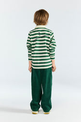 Stripes Green Eel Polo Shirt MODEL BACK