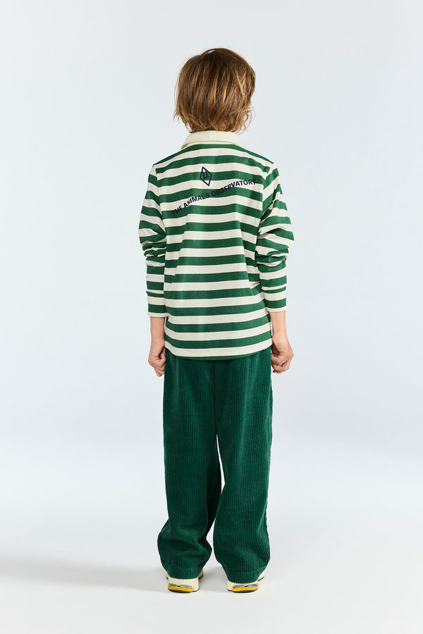 Stripes Green Eel Polo Shirt MODEL BACK