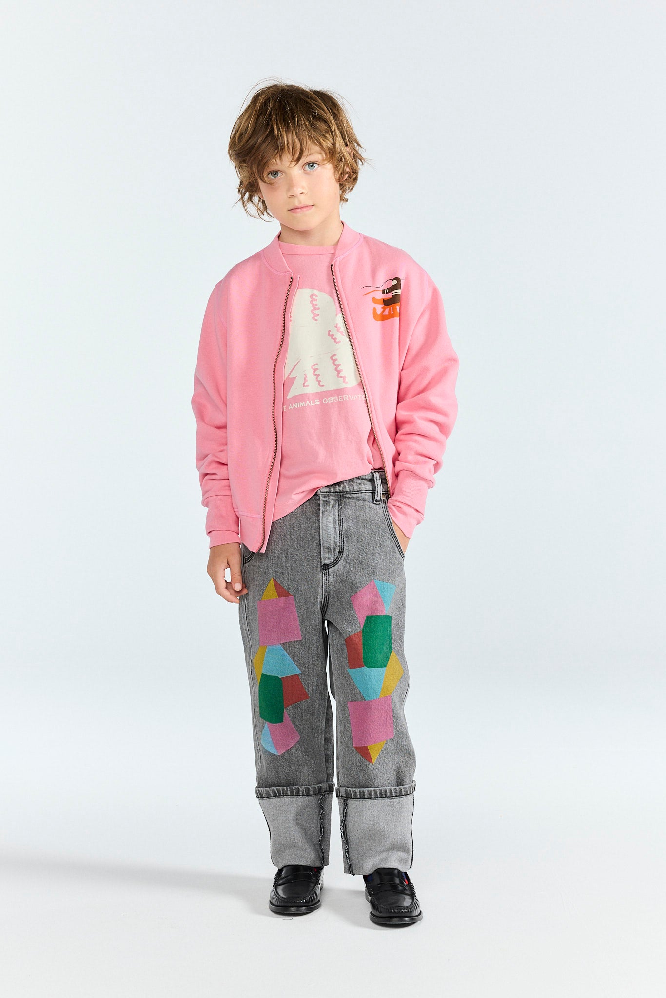 Pink Zebra Track Jacket MODEL FRONT