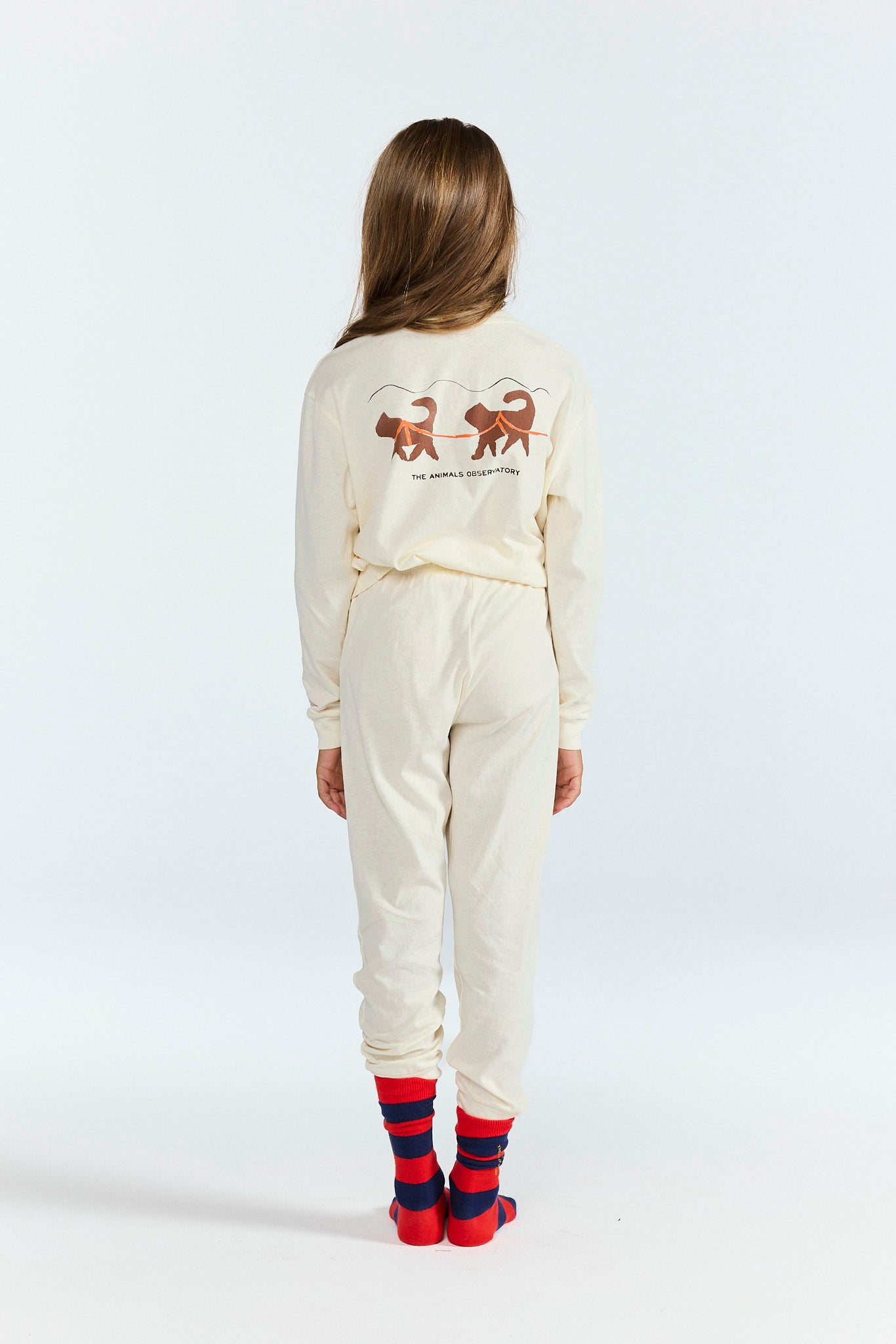 Raw White Llama Pyjama MODEL BACK