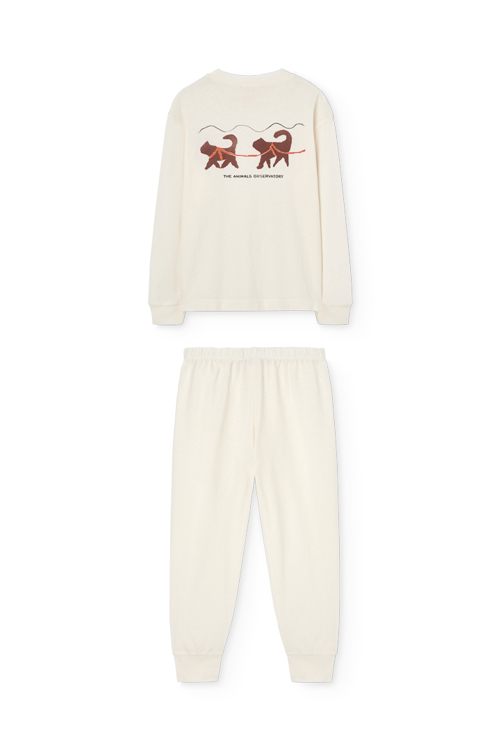 Raw White Llama Pyjama MODEL FRONT