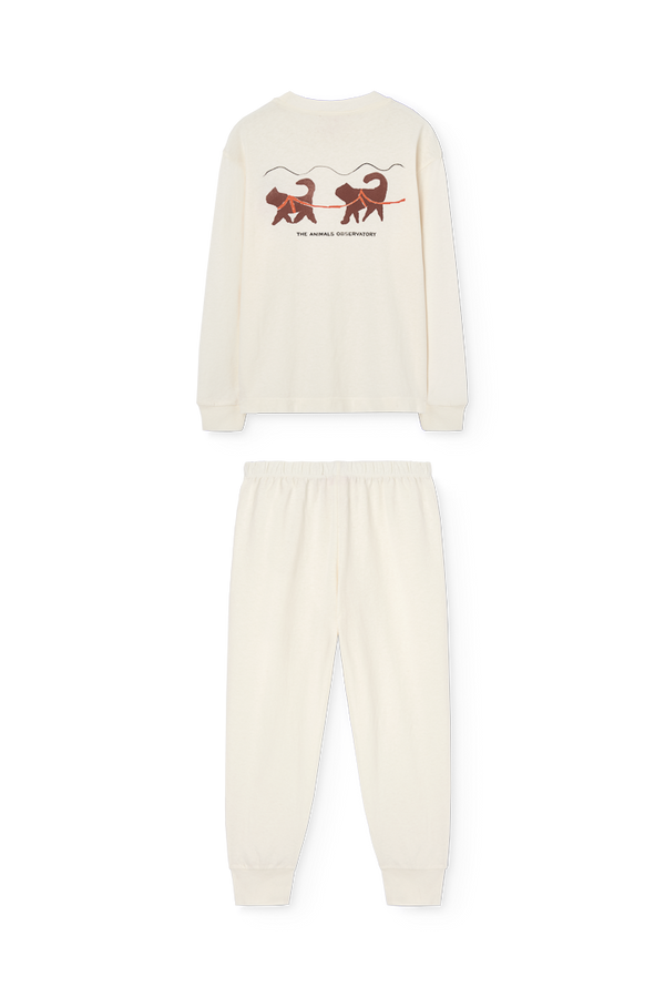Raw White Llama Pyjama MODEL FRONT