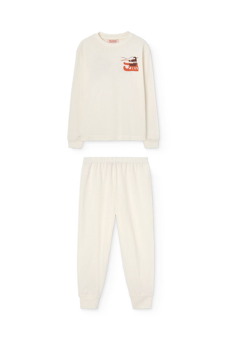 Raw White Llama Pyjama PRODUCT SIDE