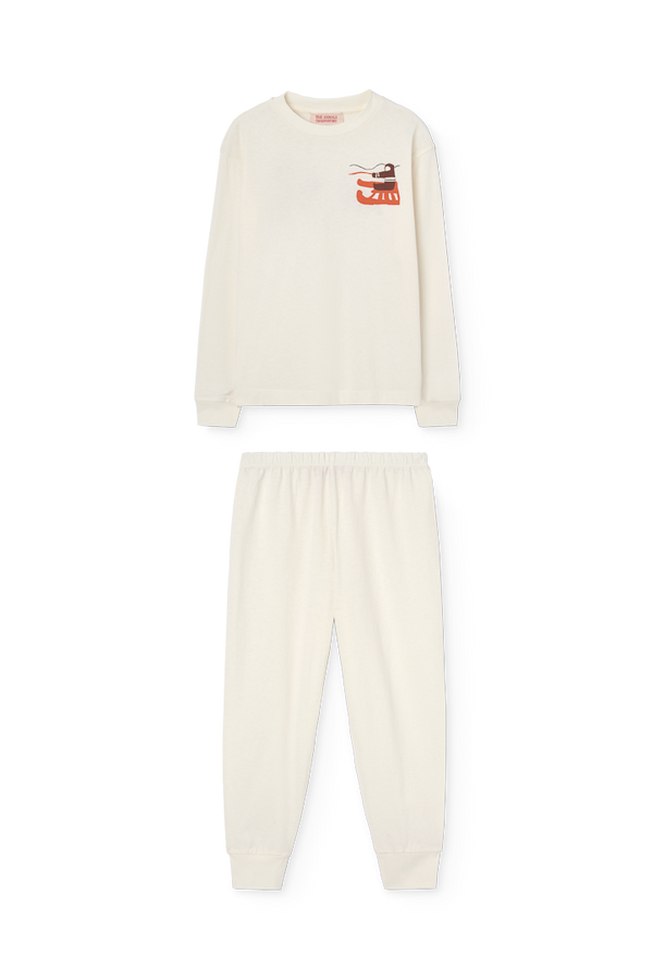 Raw White Llama Pyjama PRODUCT SIDE