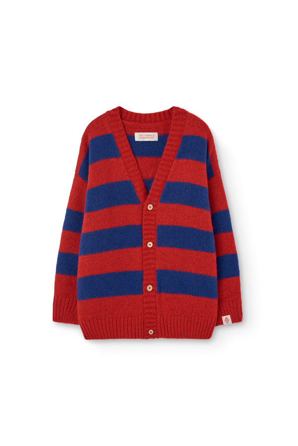 Striped Racoon Cardigan PRODUCT FRONT