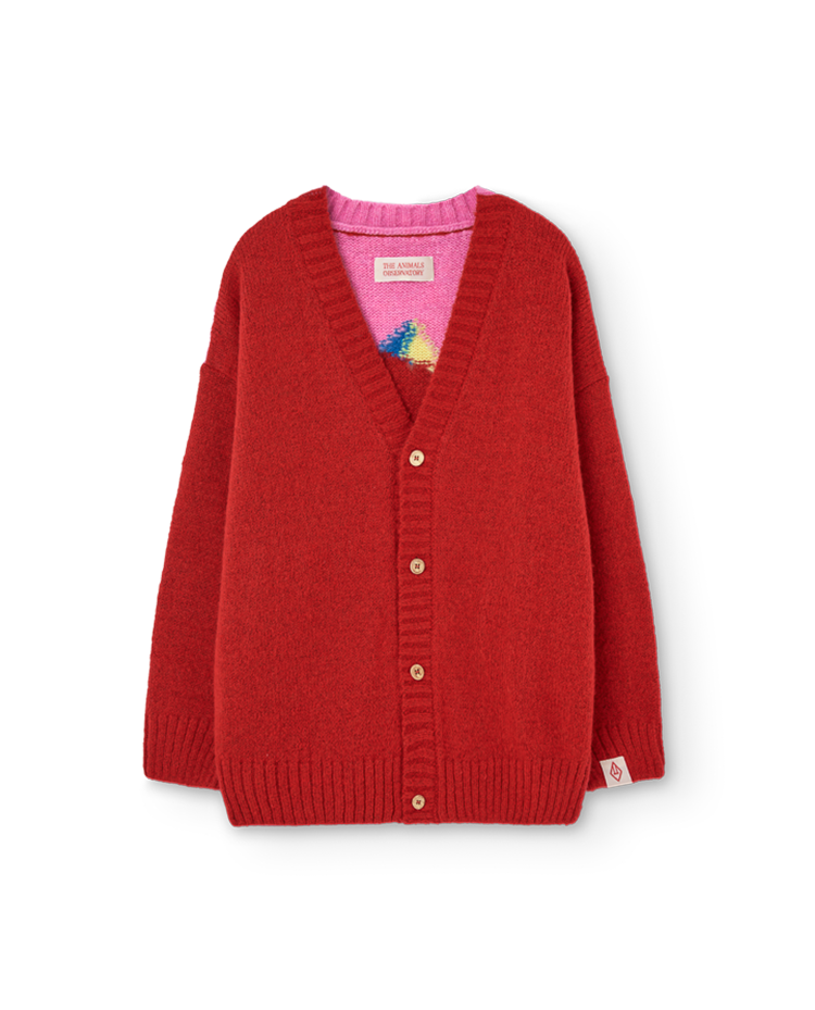 Cardigan Racoon Rouge