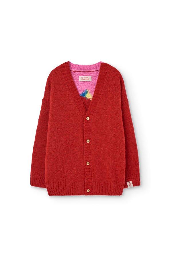 Red Racoon Cardigan PRODUCT FRONT
