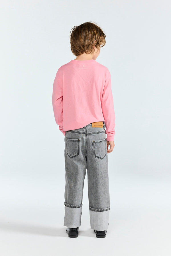 Pink Dog Long Sleeve T-shirt MODEL BACK