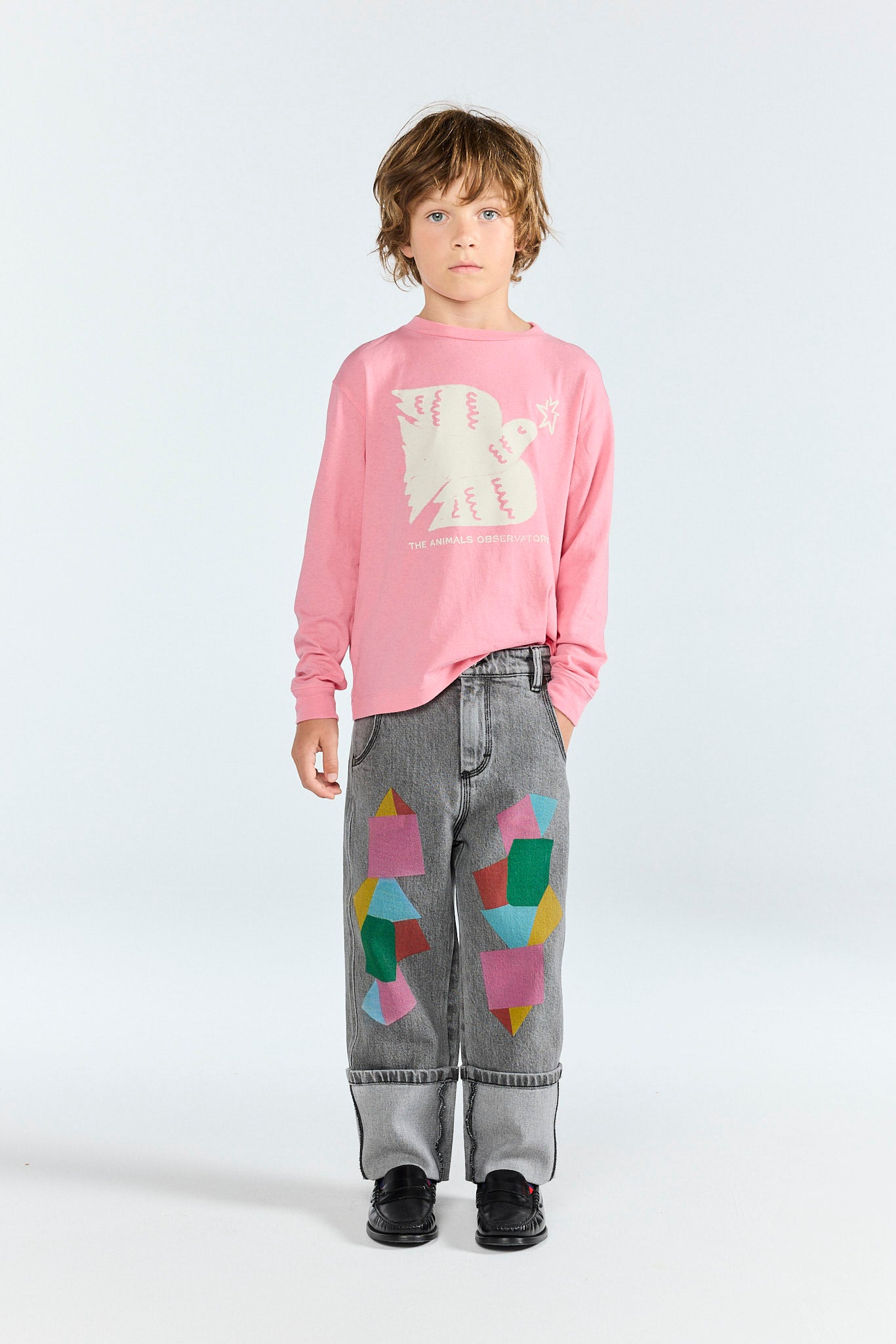 Pink Dog Long Sleeve T-shirt MODEL FRONT