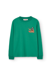 Bright Green Dog Long Sleeve T-shirt PRODUCT FRONT