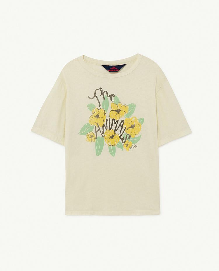 White Flowers Rooster Oversize T-shirt COVER