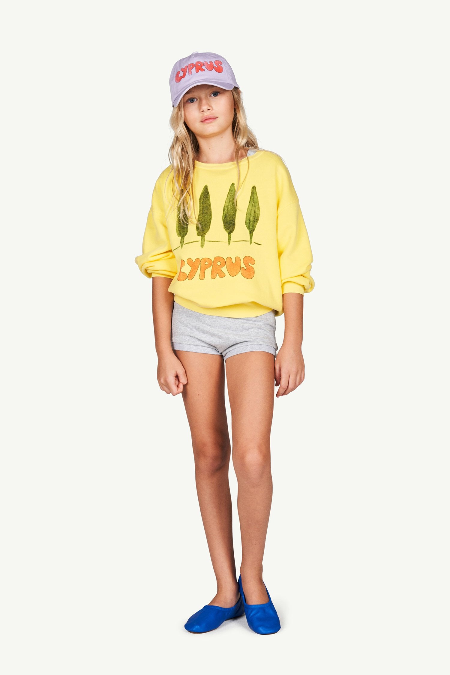 Soft Yellow Cyprus Bear Sweatshirt MODEL FRONT