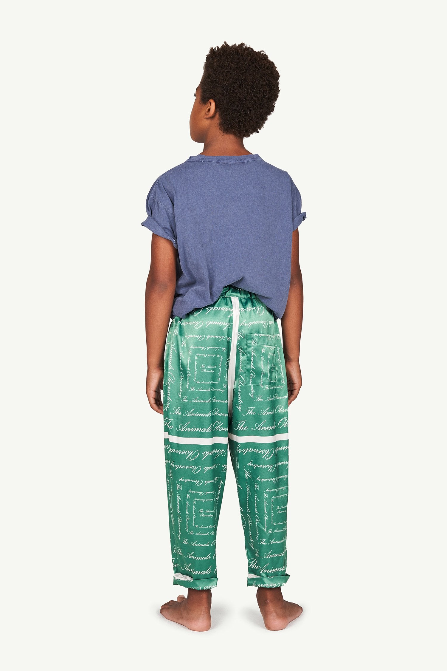 Green The Animals Silky Elephant Trousers MODEL BACK