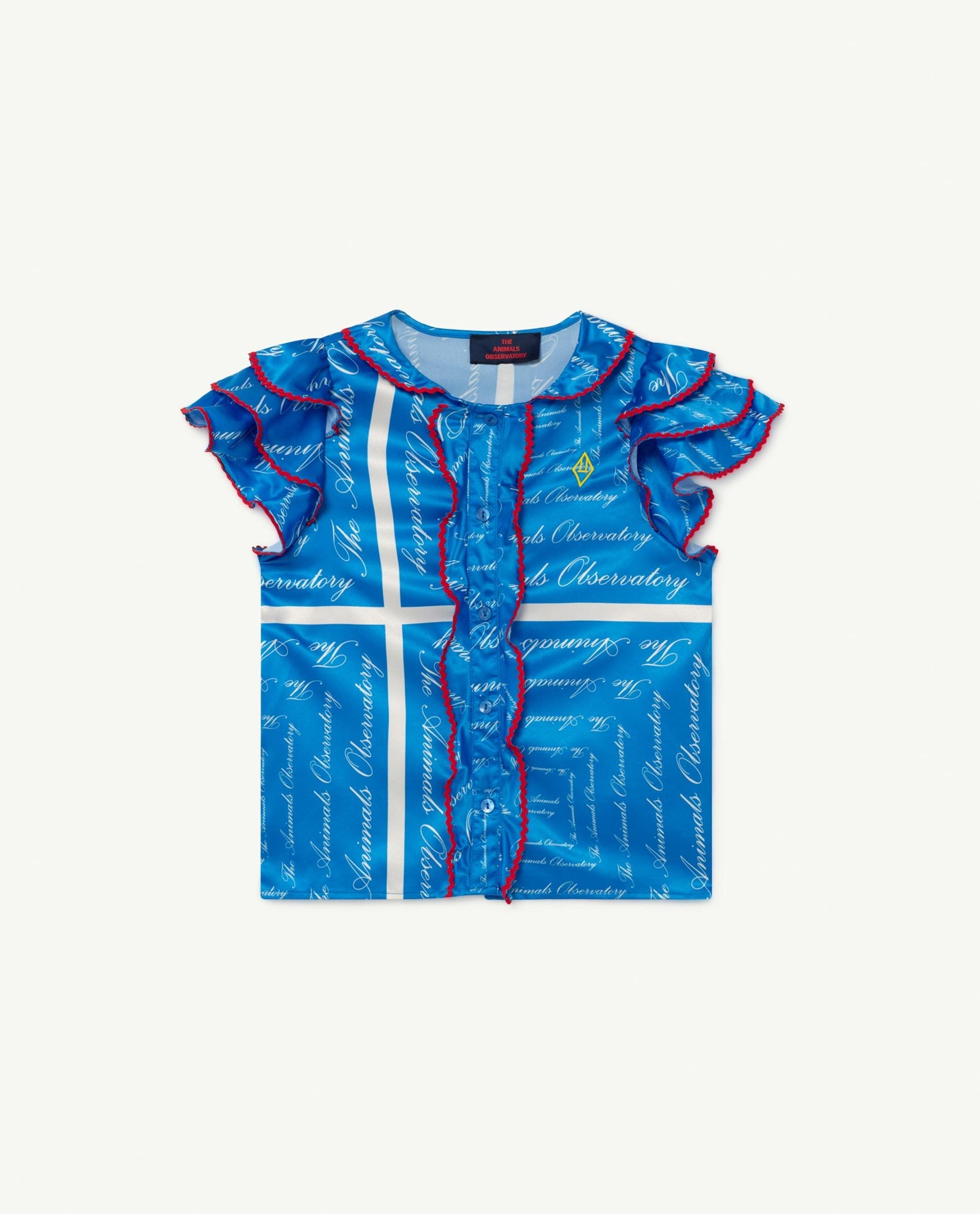 Blue The Animals Silky Parakeet Blouse PRODUCT FRONT