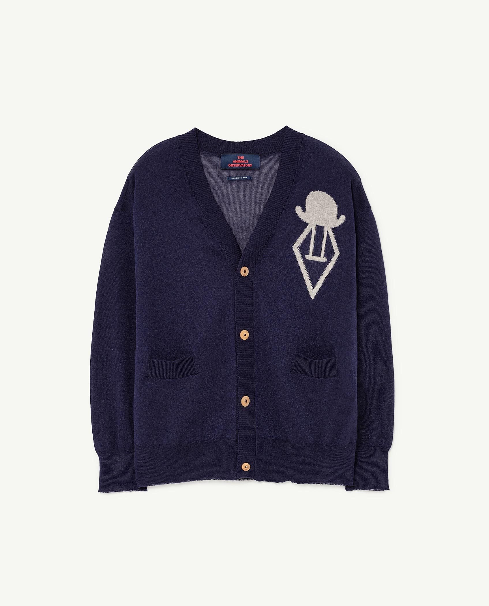 Navy Racoon Cardigan PRODUCT FRONT