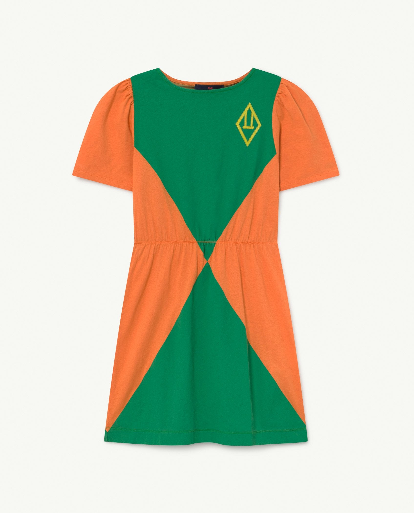 Orange Triangles Flamingo Dress PRODUCT FRONT