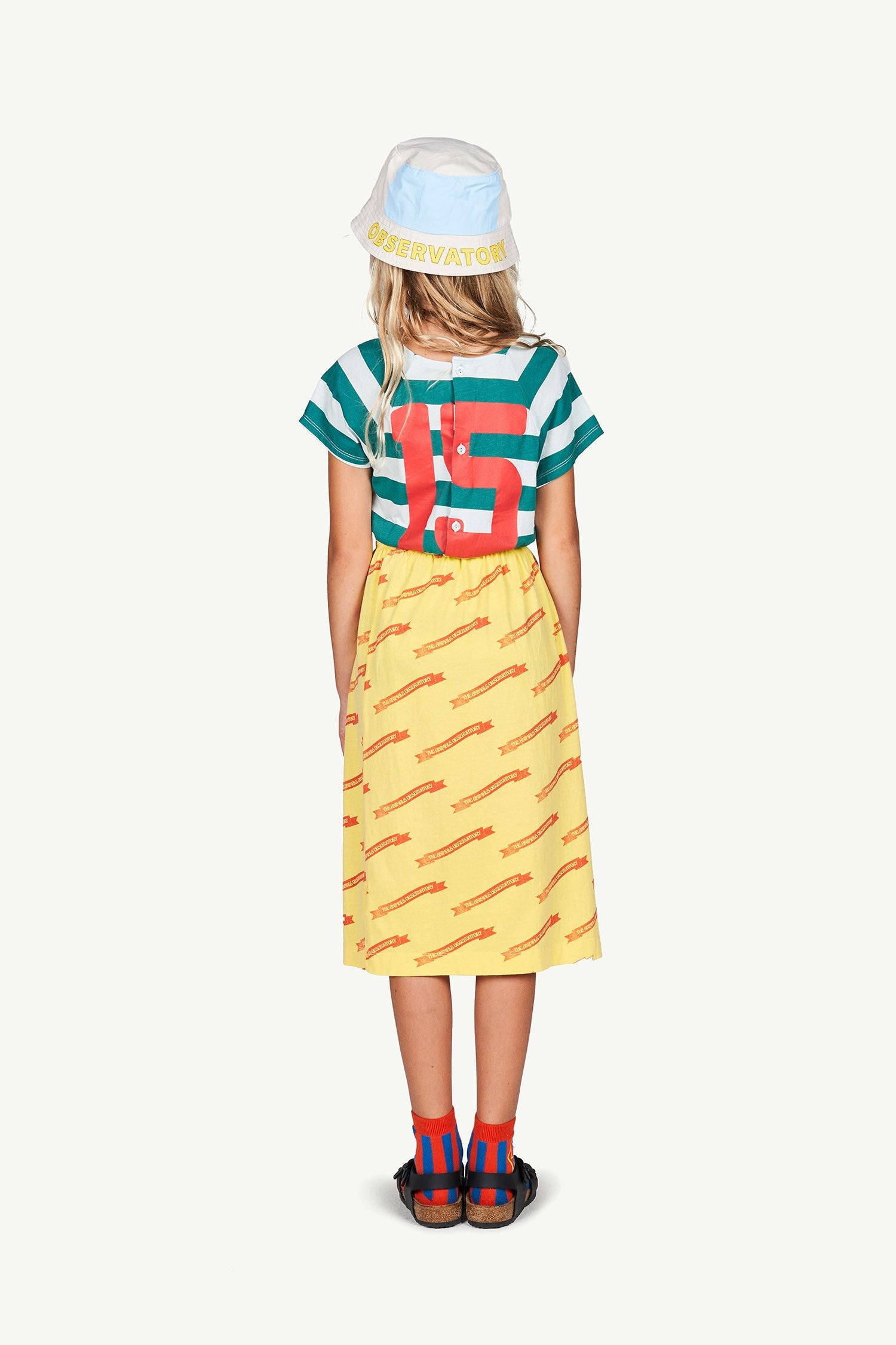 Soft Yellow Ribbons Ladybug Skirt MODEL BACK