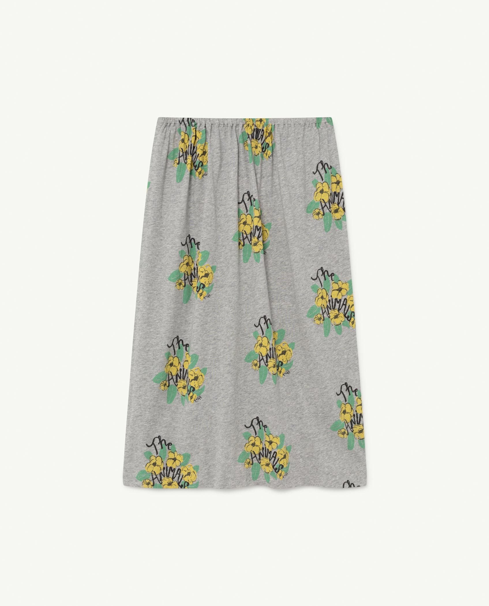 Grey Flowers Ladybug Skirt PRODUCT FRONT