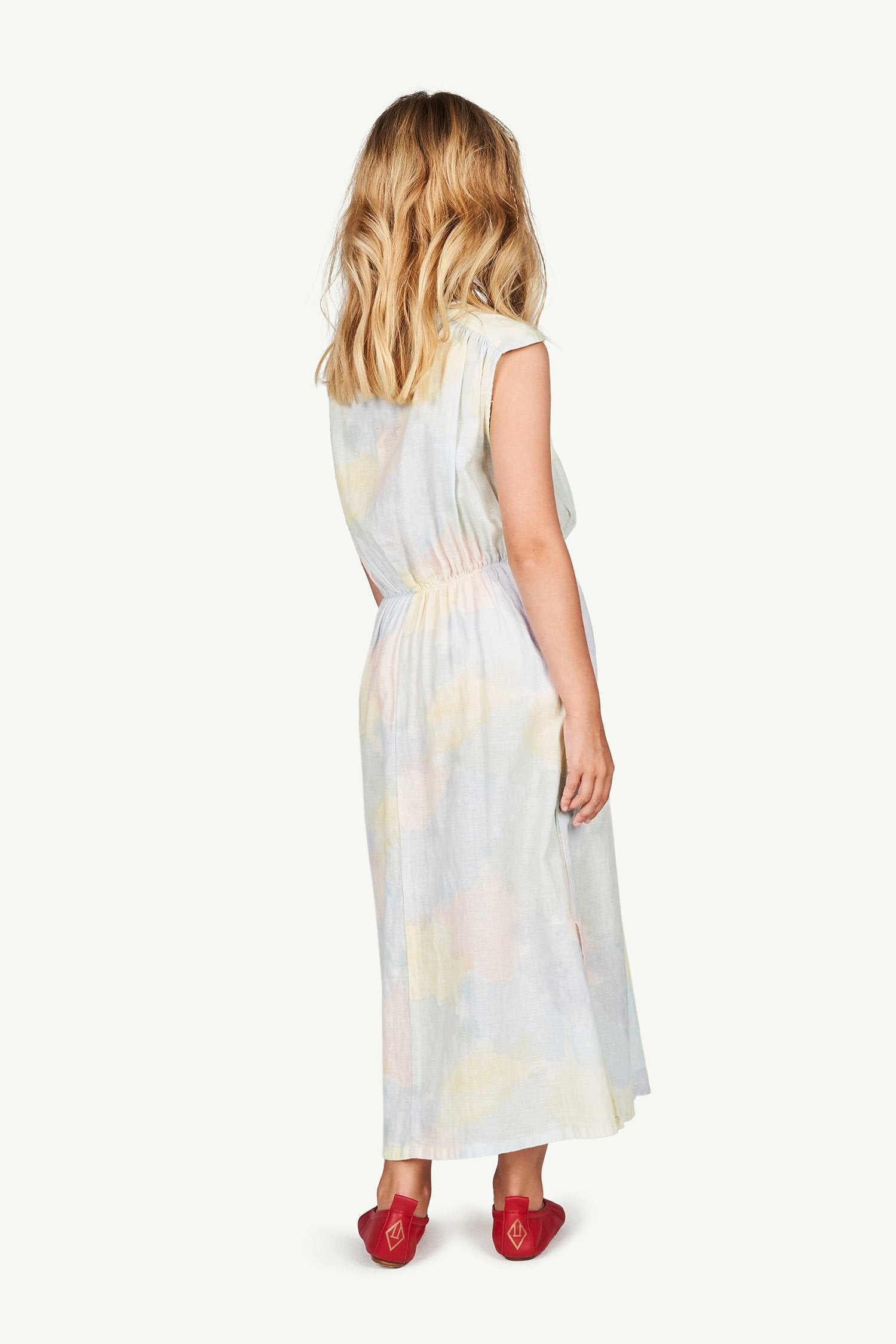 Multicolor Watercolor Marten Dress MODEL BACK